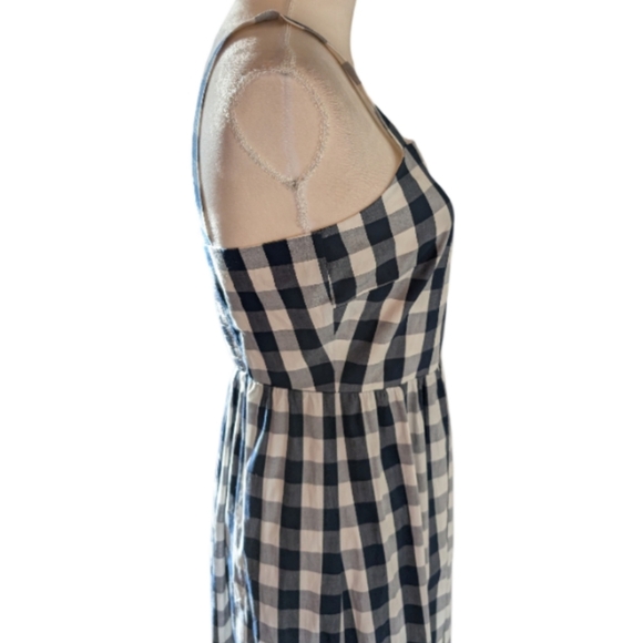 J. Crew Navy Gingham Maxi Dress XS Sundress Smocked Back - Picture 10 of 15